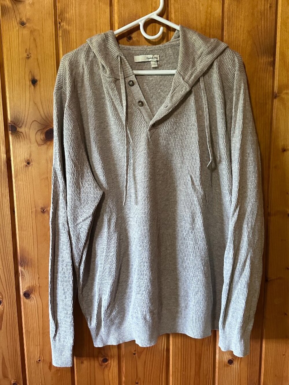 Hawker Rye Hooded Henley Sweater in XL